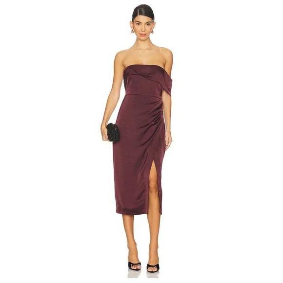 ASTR the Label Eggplant Satin One Shoulder Cocktail Party Dress - Picture 7 of 7